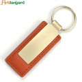 Newest Design Leather Metal Blank Keychain